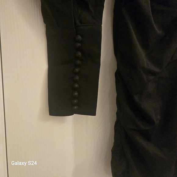 Elegant Black Zip Up Front Long Sleeve  Lined Mini Dress Sz:0&2 XS/& S - Picture 7 of 15